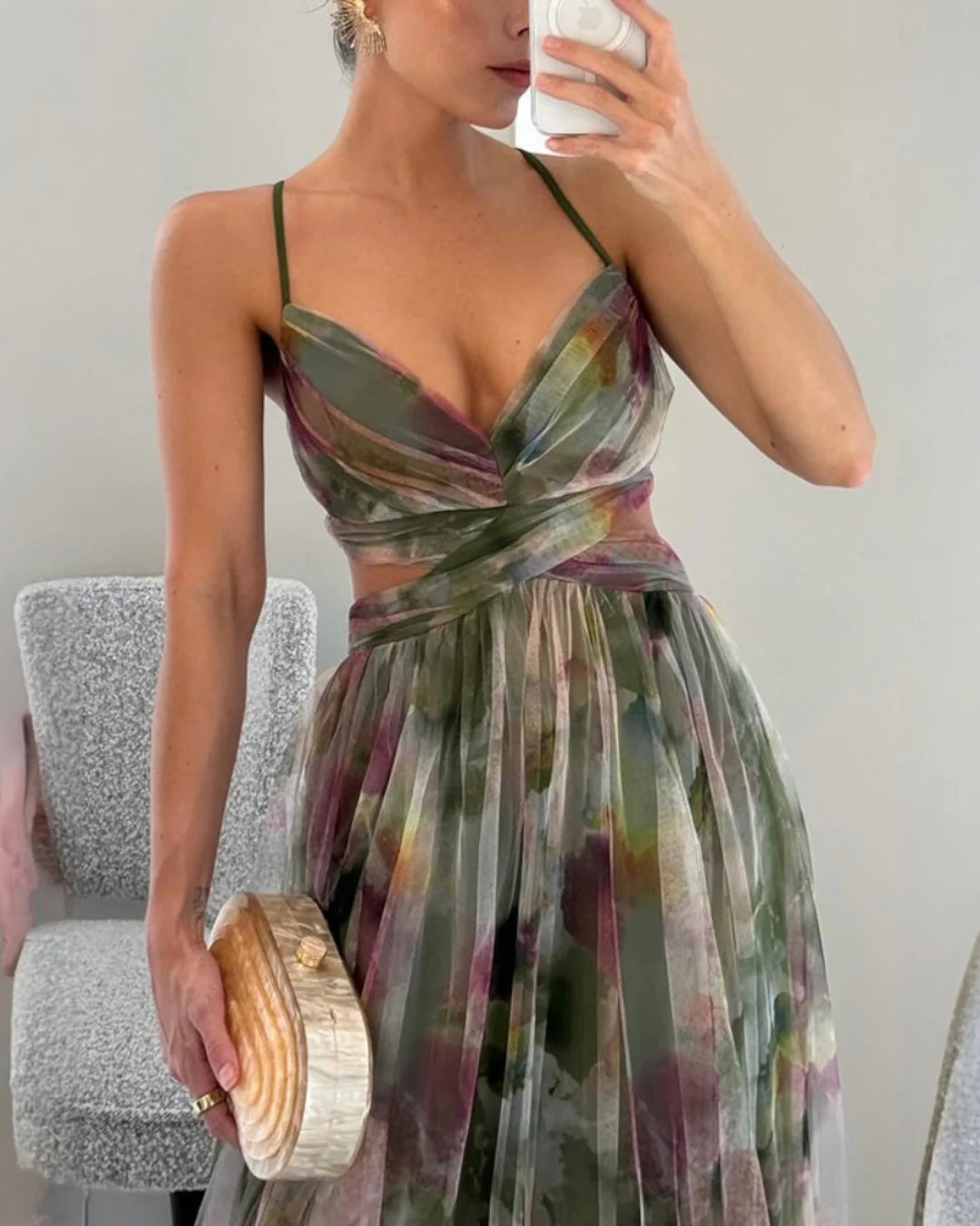 GISELA | Vestido elegante con estampado floral