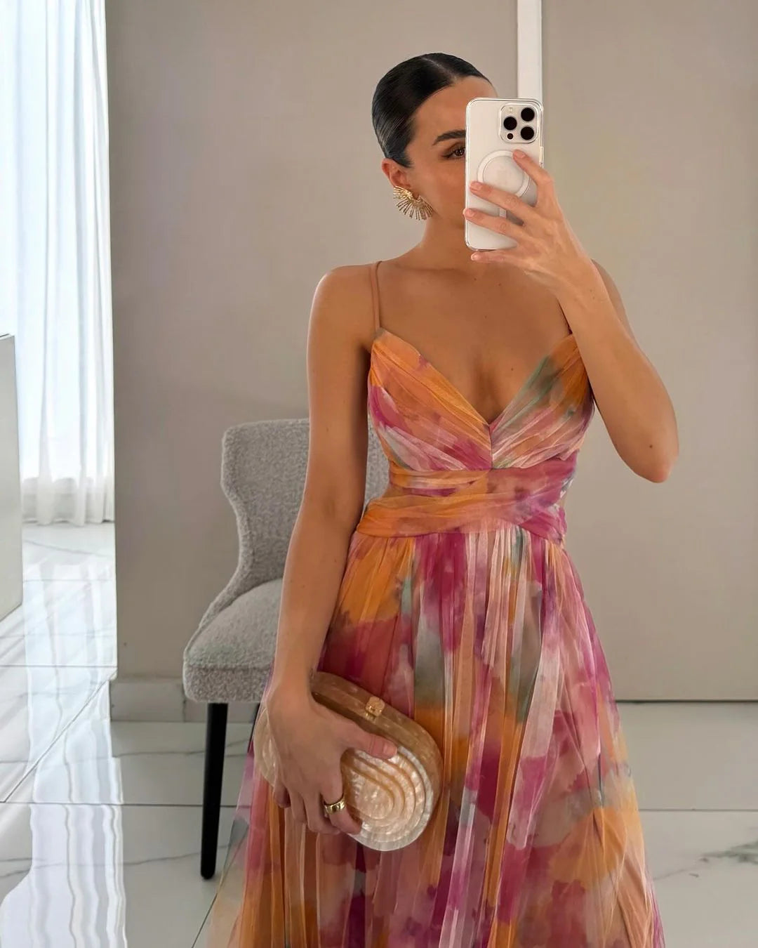 GISELA | Vestido elegante con estampado floral