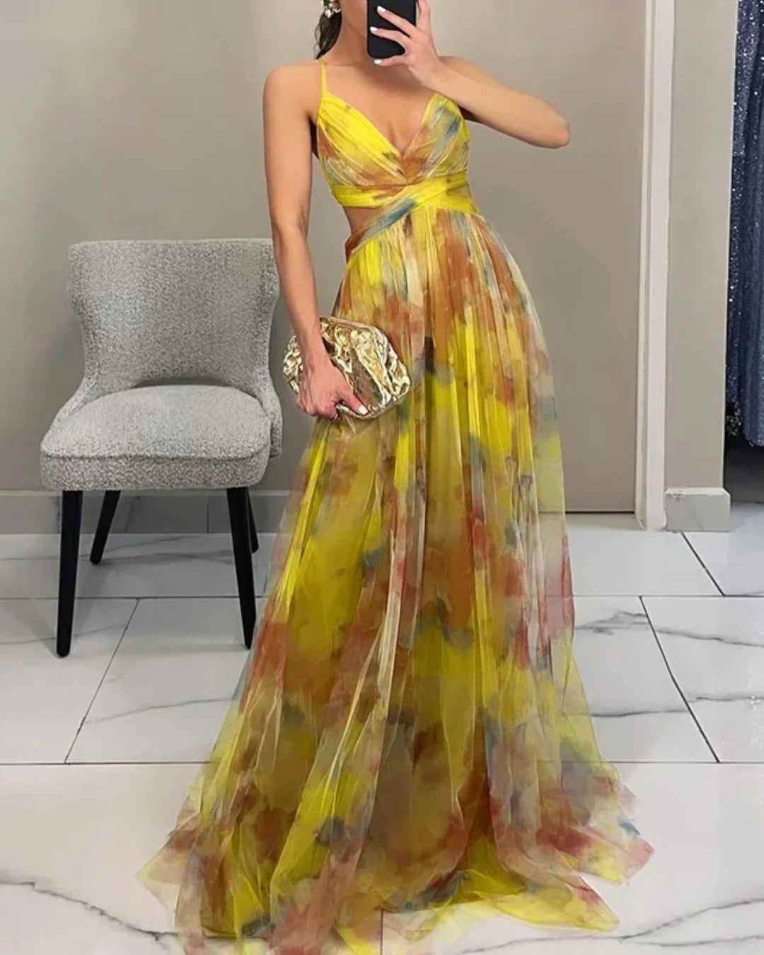 GISELA | Vestido elegante con estampado floral