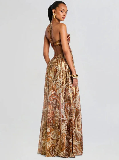 VALERIA | Vestido estampado egipcio