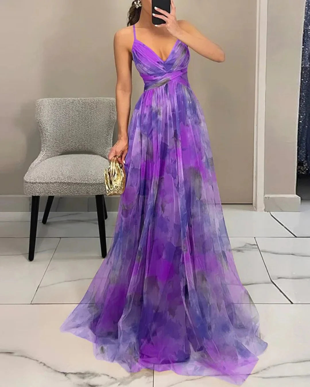 GISELA | Vestido elegante con estampado floral